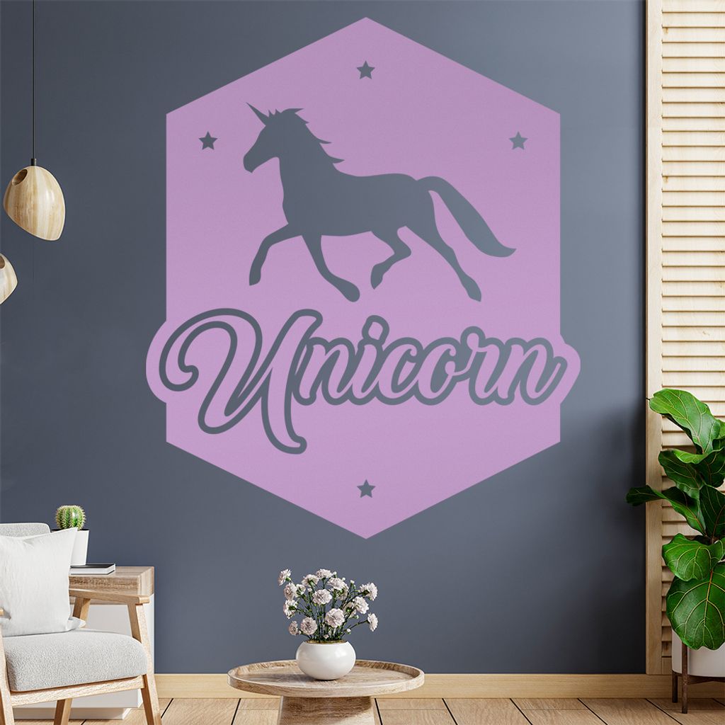 Unicorn Einhorn Regenbogen Wandtattoo Wandaufkleber Wall Sticker - Dekoration, Küche, Wohnzimmer, Schlafzimmer, Badezimmer