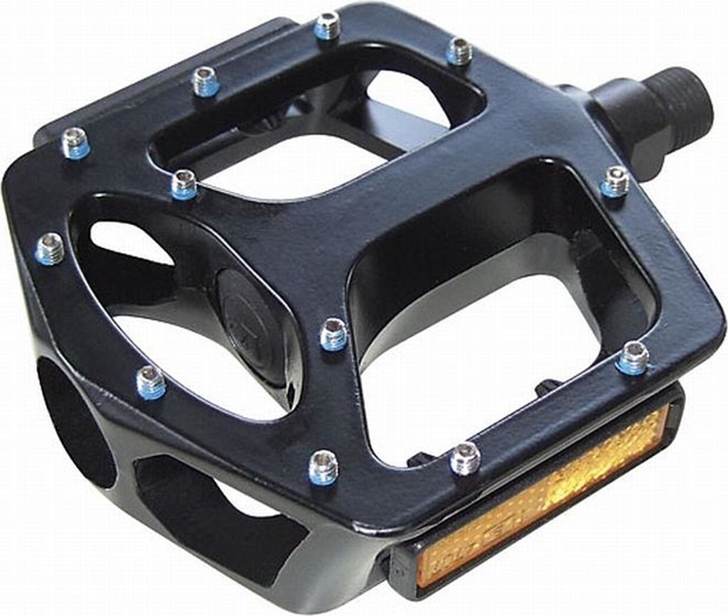 Pedale MTB Mono Block Plus Plattform mit Stahlkäfig Kunststoff schwarz