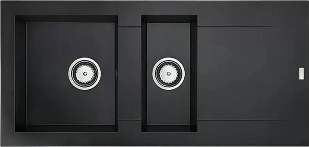 Évier encastré noir Dukkah idéal pour grande cuisine familiale 105cm
