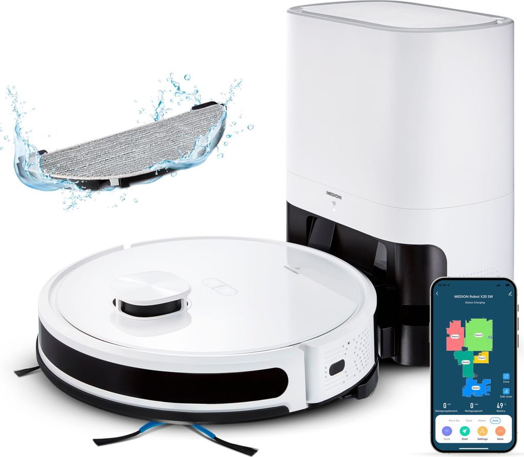 MEDION Saugroboter mit Absaugstation und Wischfunktion X20 Produktbild 1