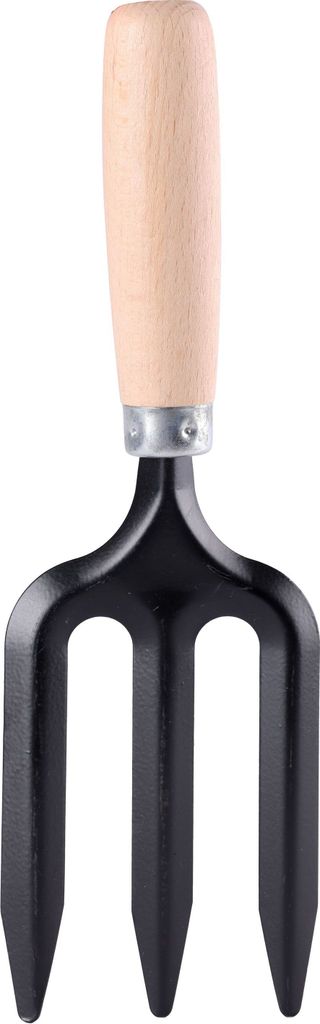 Garronda Mini-Gartengabel mit Buchenholzgriff für den Garten GD-0005 (Gartengabel, Schwarz)