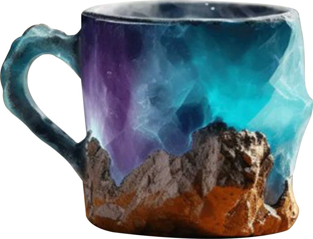 Kaffeetasse aus Mineral-Kunstkristall, 325 ml, Mineralwassertasse aus Kunstkristall, einzigartiges Design, wärmespeichernder Trinkbecher für Zuha...