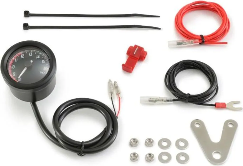 Compteur de Volt Velona Face Rouge - Manomètre Digital Moto de Précision - 3