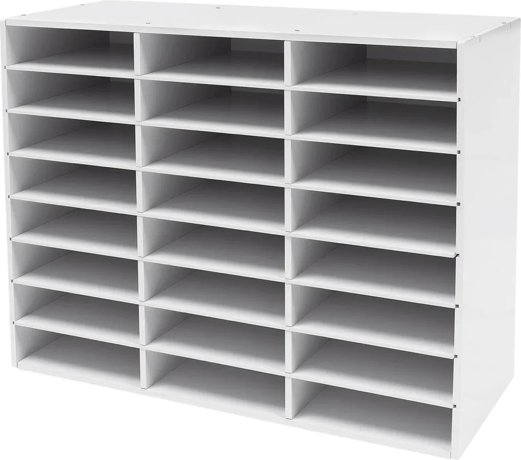 Trieur de documents robuste 24 cases en PVC blanc avec montage facile
