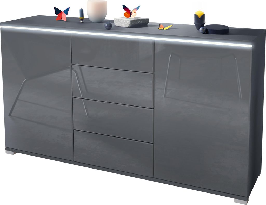 Vladon Sideboard Faro V1 - Kommode mit 2 Türen & 4 Produktbild 