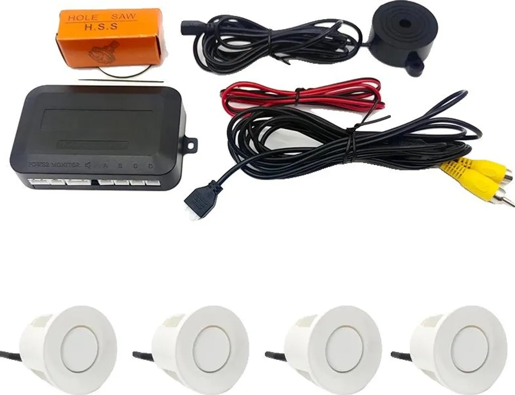 Sistema Parcheggio Assistito Bianco con Display LCD - Protezione Auto