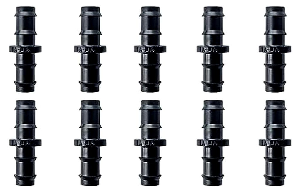 10 Geradeverbinder für 16mm Tropfschlauch, Perlschlauch, Steckverbinder für Bewässerungssystem