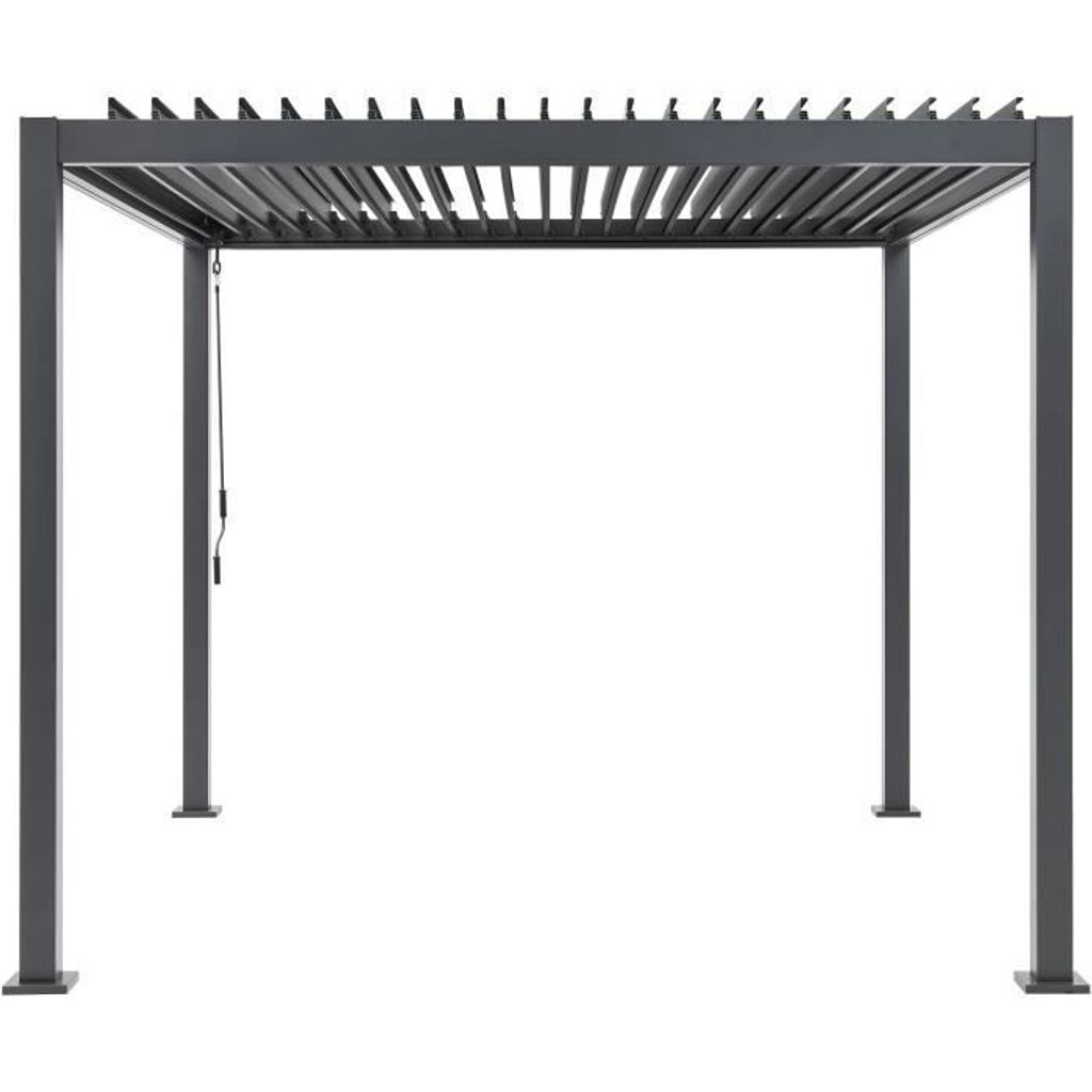 Bioklimatische Pergola - Struktur aus Aluminium und Stahl - 290x290xH240 cm - Grau