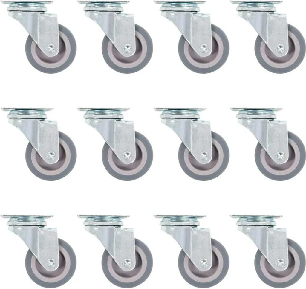 Roulettes pivotantes 50 mm silencieuses en caoutchouc souple
