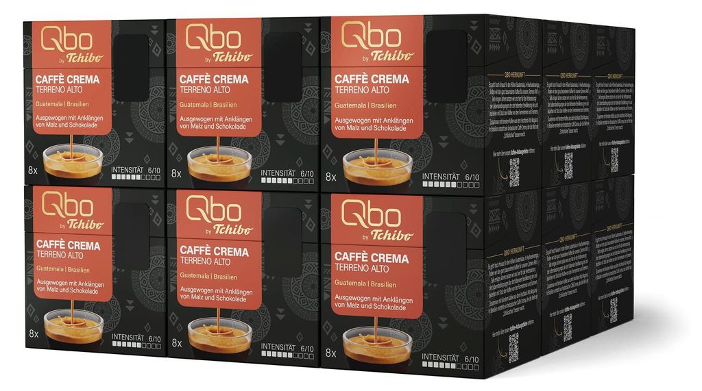 Tchibo Qbo Caffè Crema Terreno Alto Premium Kaffeekapseln, Produktbild 
