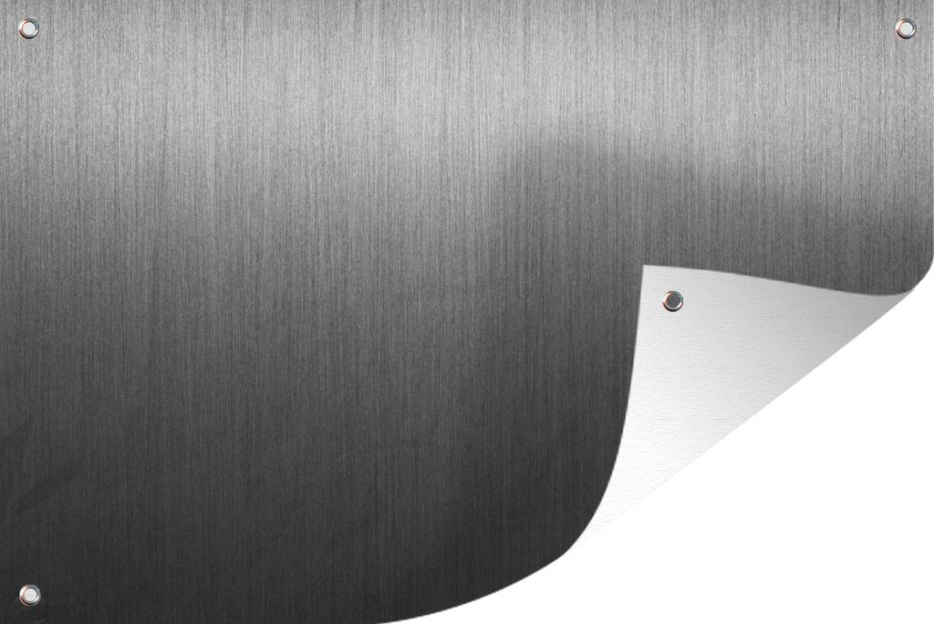 MuchoWow 60x40 cm Outdoor-Poster Gartendeko Sichtschutz Garten Poster für den Garten Metalldruck - Grau - Linie