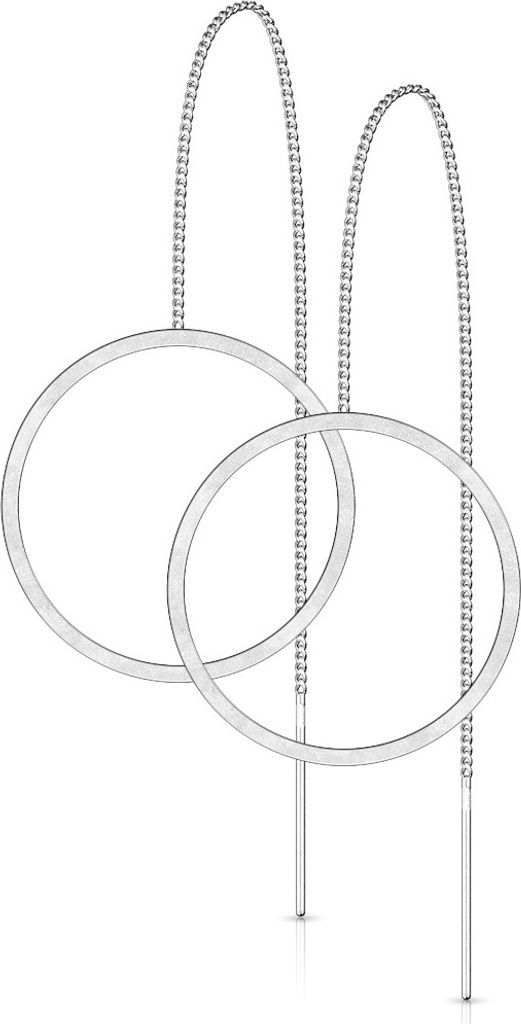 Ohrhänger Kreis aus Edelstahl Damen silber