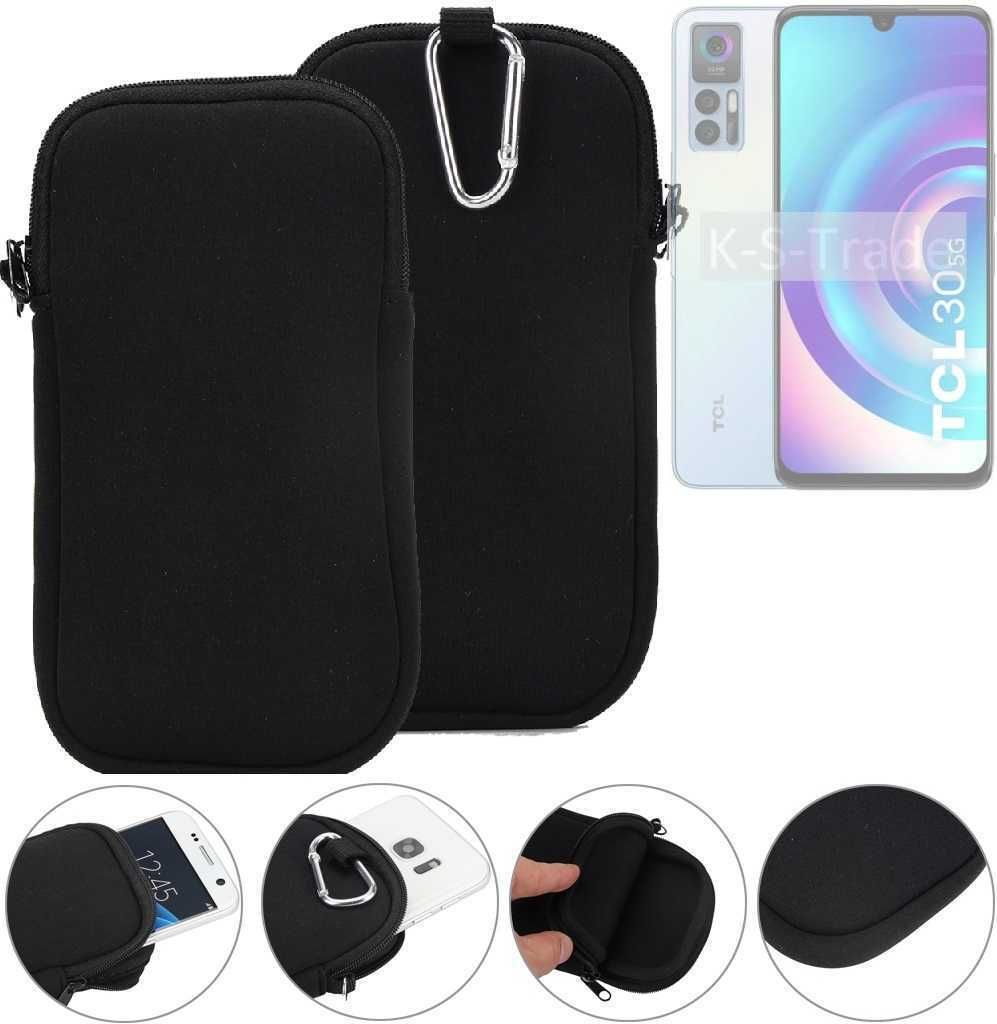 K-S-Trade Neopren-Hülle Handyhülle kompatibel mit TCL 30 5G Schutzhülle Neoprenhülle Sleeve Schutz-Hülle Gürtel Tasche Case Holster Handytasche