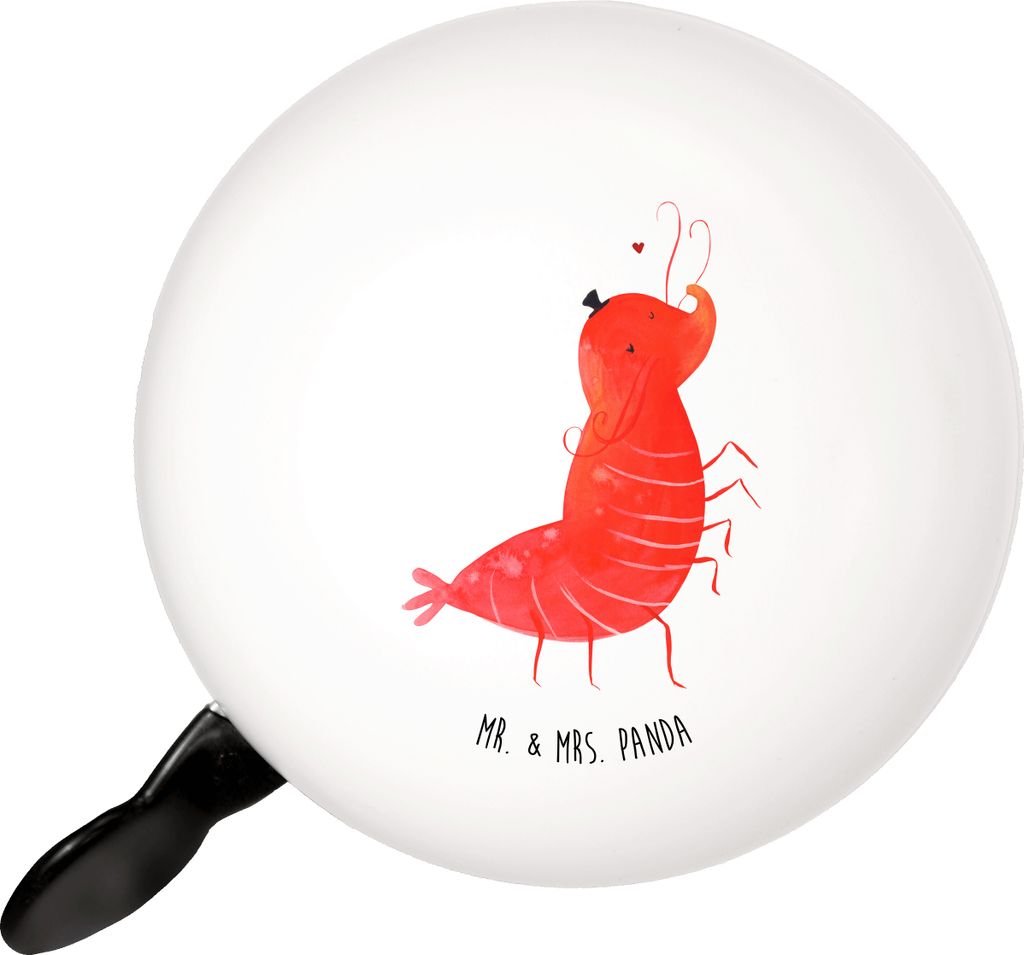 Mr. & Mrs. Panda Fahrrad Klingel Garnele Franzose - Weiß - Geschenk, Fahrradglocke, Fahrrad-Klingel, Fahrradklingel, Für, Französisch, Meer, glo...
