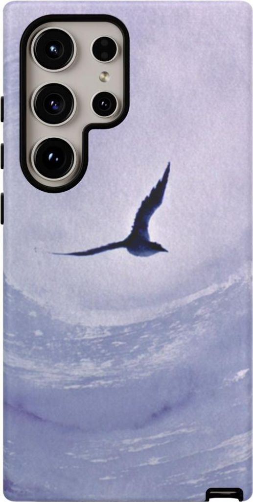 Vogel im indigofarbenen Wirbel – Hülle Kompatibel mit Samsung Galaxy S24 Ultra