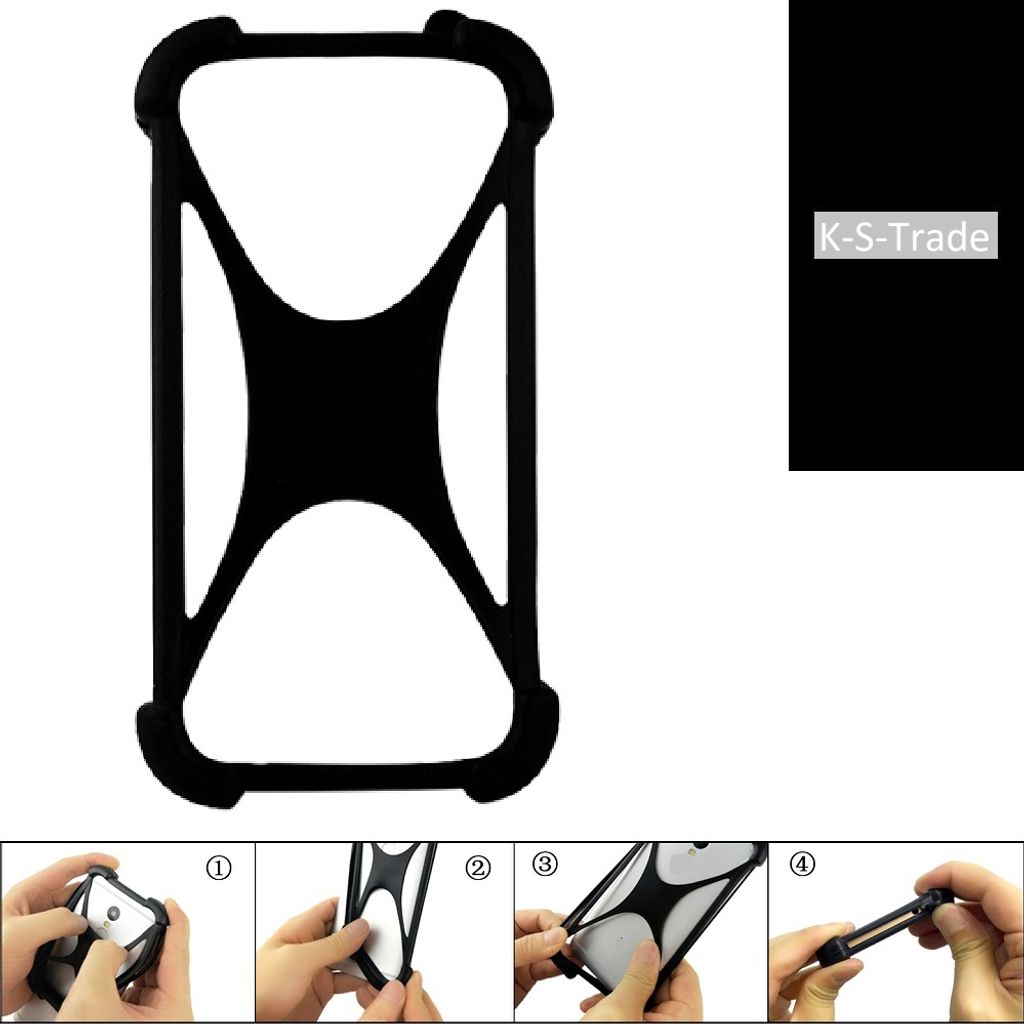 K-S-Trade Handy-Hülle Schutz-Hülle kompatibel mit Ruggear RG650 Silikon Bumper TPU Softcase Smartphone Stoßschutz, schwarz