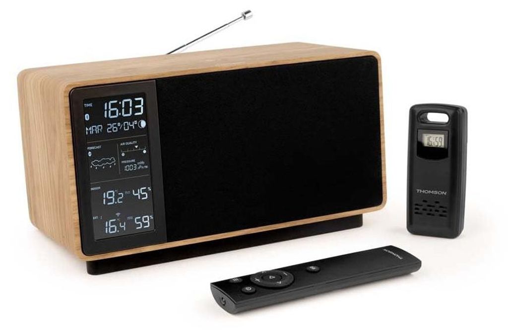 Thomson WS202TBK Altoparlante Bluetooth Con Stazione Meteo Immagine del prodotto 