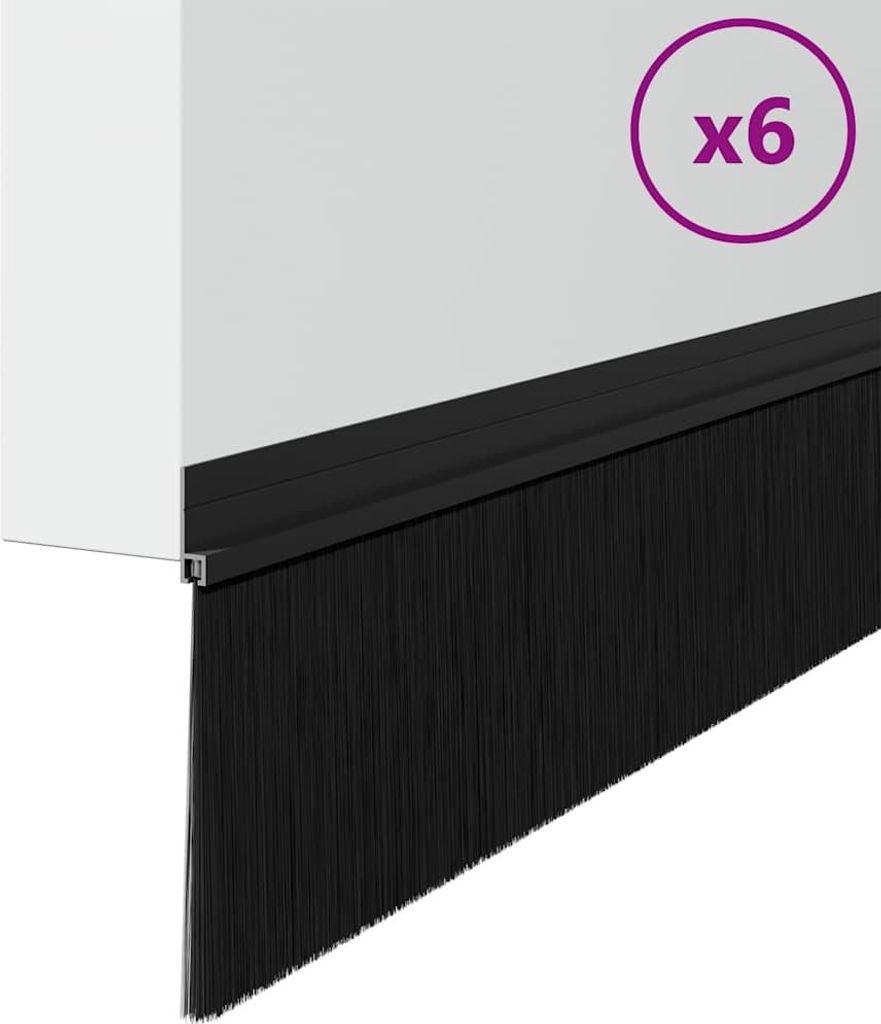 (Design 2026) Selbstklebende Türbürstendichtungen 6 pcs - Montage erforderlich - Schwarz 100cm - Türen & Zubehör HOMMIE 264652 - Türen & Zub...