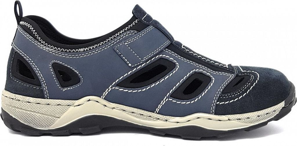 Rieker Herren Klett Halbschuh durchbrochen dunkelblau 44 Produktbild 47