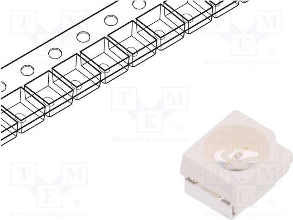 1x LED UV 20mA 60° 3528,PLCC2 λd: 400-410nm 3,5x2,8x1,9mm VLMU3100-GS08 LED-Diode
