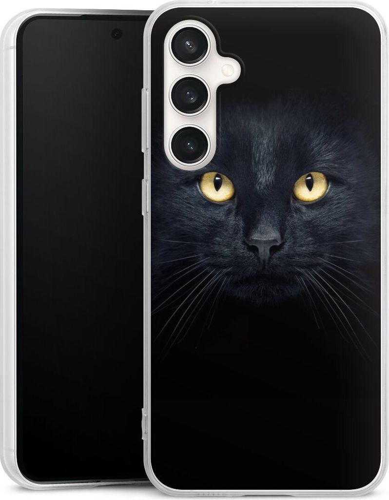 DeinDesign Handyhülle für Samsung Galaxy S23 FE Silikon Hülle Case Smartphone Schutzhülle Auge Katze schwarz