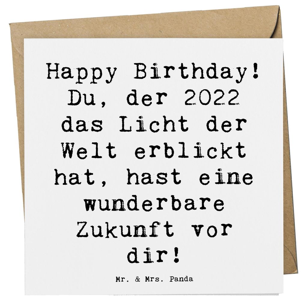 Mr. & Mrs. Panda Grußkarte Spruch 2022 Geburtstag - Weiß - Geschenk, Alter, einzigartiger, anlasskarte, herzliches Lächeln, besondere Geburtstag...
