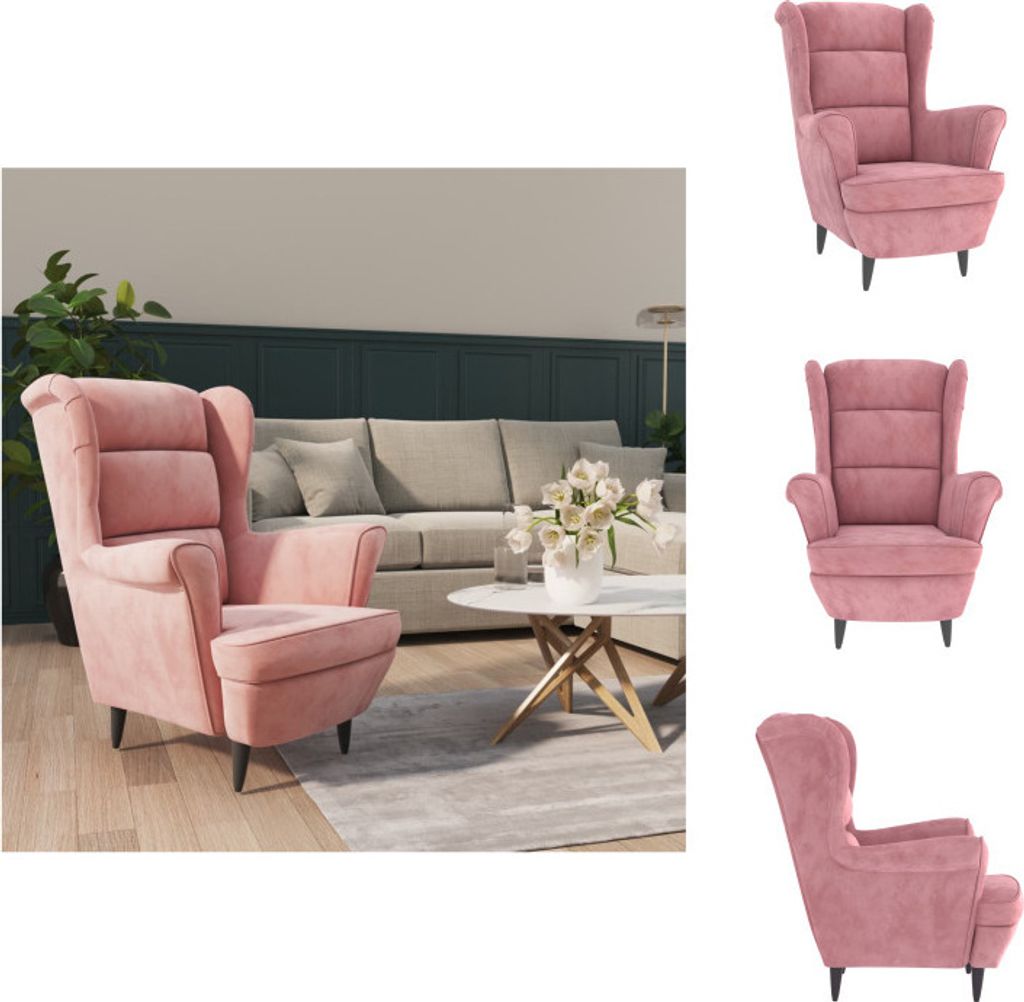 vidaXL Sessel Rosa Samt - Sessel