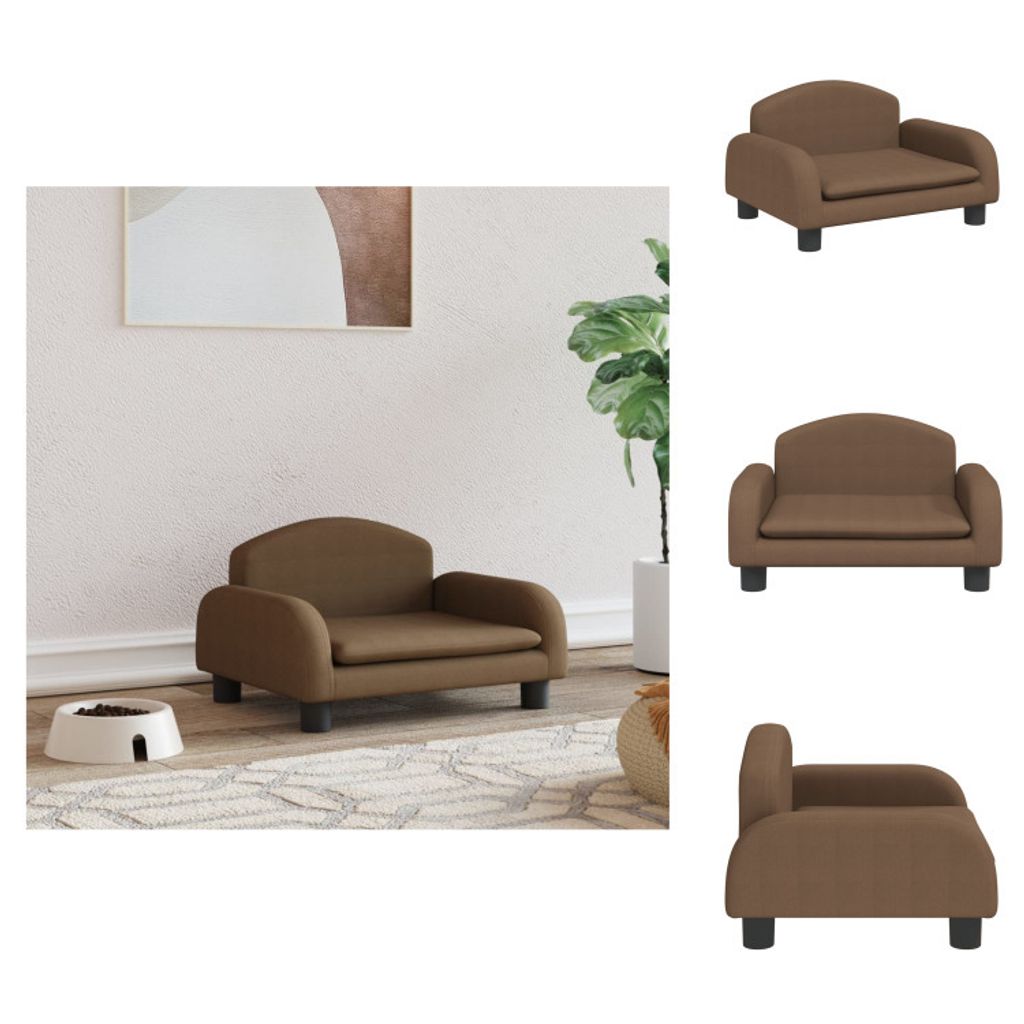 vidaXL Hundebett Braun 50x40x30 cm Stoff - Hundebetten