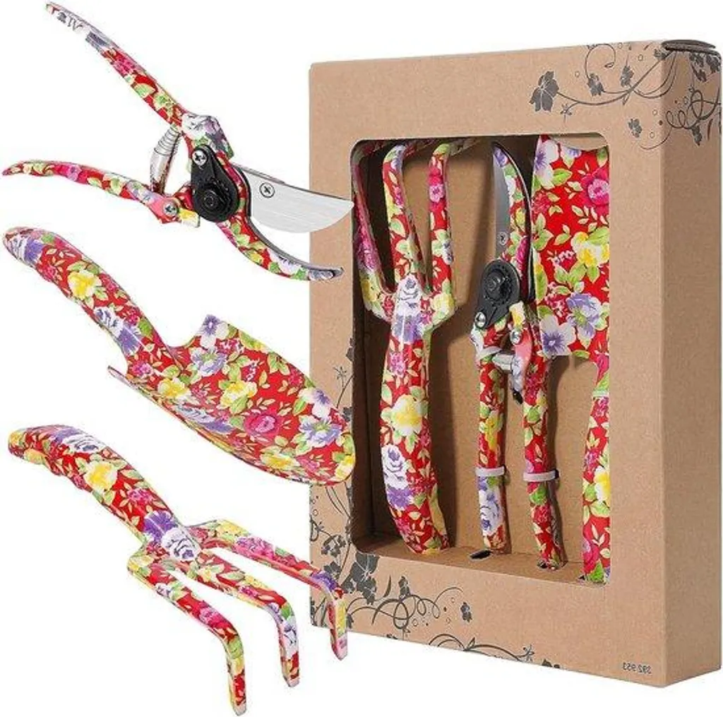 Petit pack outils de jardinage pour balcon et fleurs - Aluminium rouge