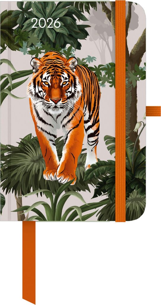 GreenLine - Jungle 2026 - Taschenkalender 10x15 cm, nachhaltiger Buchkalender mit exotischem Dschungel-Design, 4-sprachigem Kalendarium & praktisch...