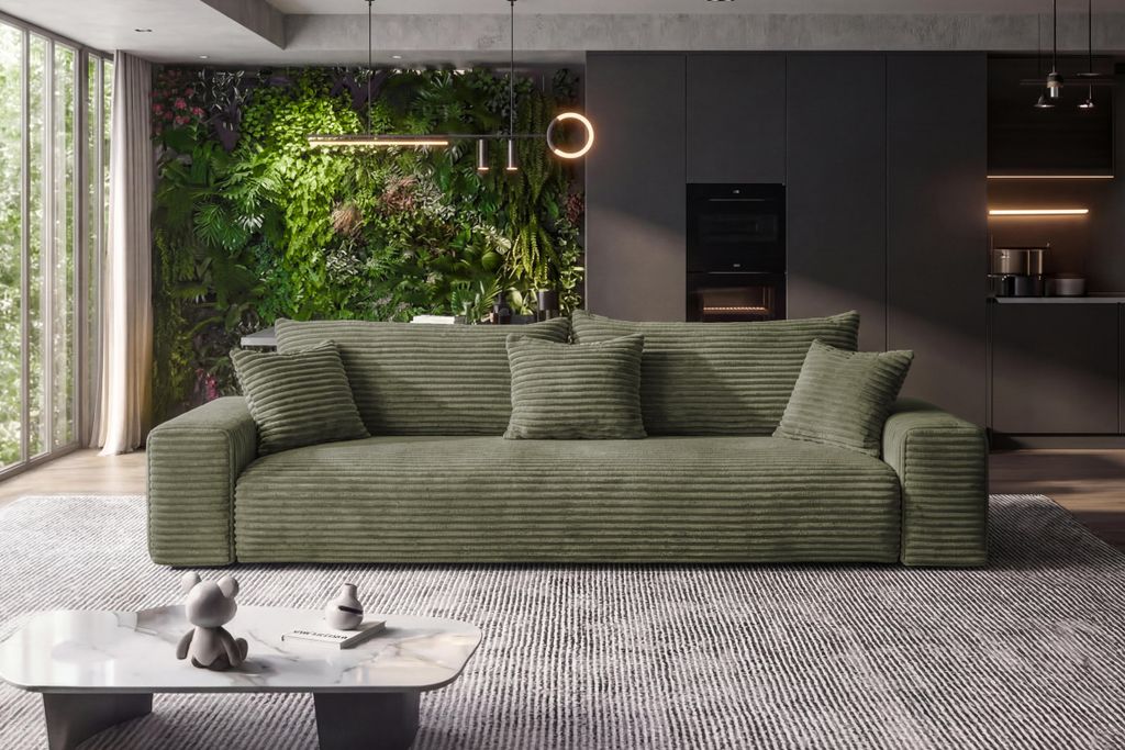 Sofiland Cordo Canapé Convertible 3 Places Velours Côtelé Image du produit 