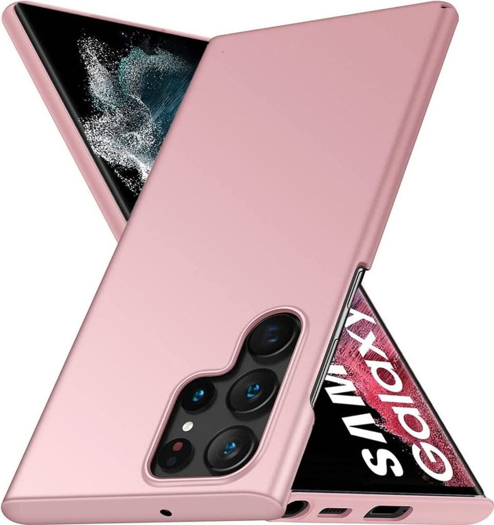 Galaxy S22 Ultra 5G Hülle, Ultra Dünn Hart PC Matt Handyhülle Schutzhülle für Samsung Galaxy S22 Ultra 5G Rose Gold