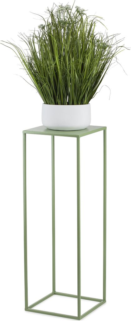 HowHomely Modern Pflanzenständer, Blumenhocker aus Metall Grün 70 cm Höhe - Blumenständer für das Haus