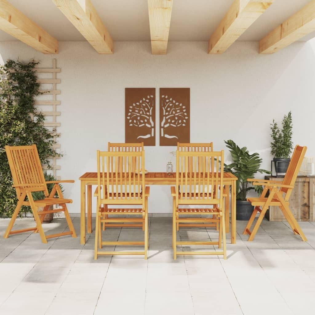 Maison Exclusive - 7-tlg. Garten-Essgruppe 180x90x75 cm Massivholz Akazie