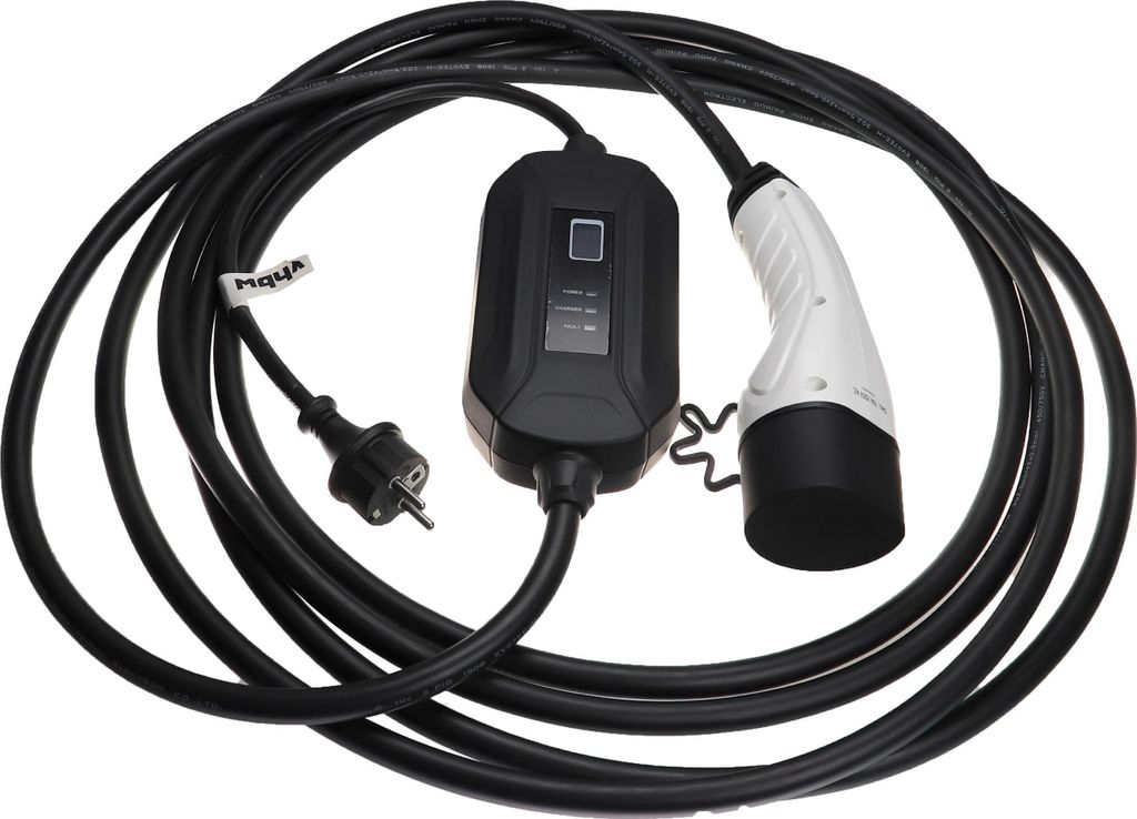 vhbw Ladekabel Typ 2 zu Typ F CEE 7/7 für Elektroauto, 1-phasig, 16 A, 3,5 kW, 7 m