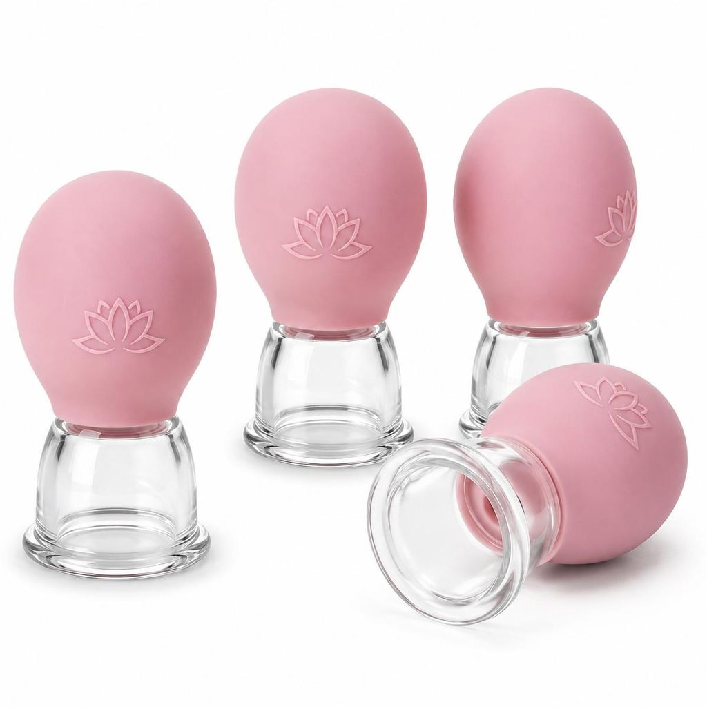Silikon Schröpfgläser Set 4 Stück, Gesicht Schröpfset mit