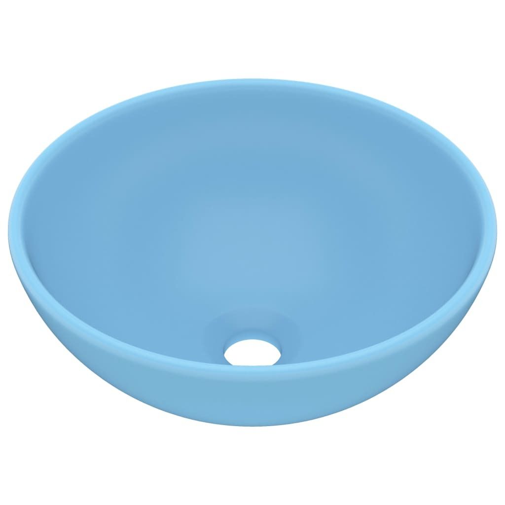 Luxus-Waschbecken Rund Matt Hellblau 32,5x14 cm Keramik