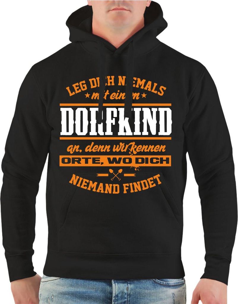 Herren Kapuzenpullover Dorfkind VORSICHT
