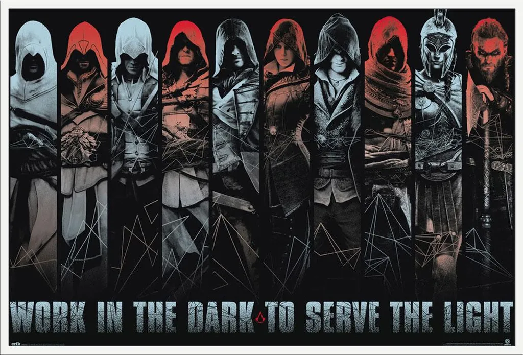 Décoration murale Assassin's Creed avec cadre blanc pour bureau