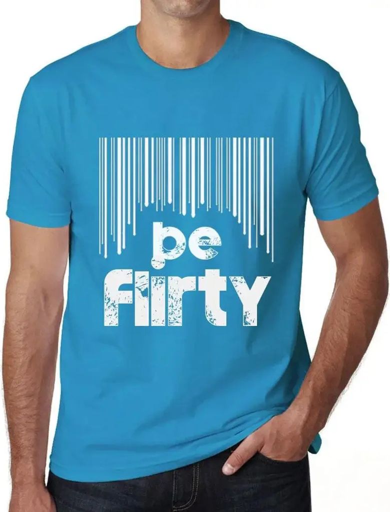 Herren Grafik T-Shirt Barcode kokettieren – Barcode Be Flirty – Öko-Verantwortlich Vintage Jahrgang Kurzarm Lustige Druck Geburtstag Geschenk ...