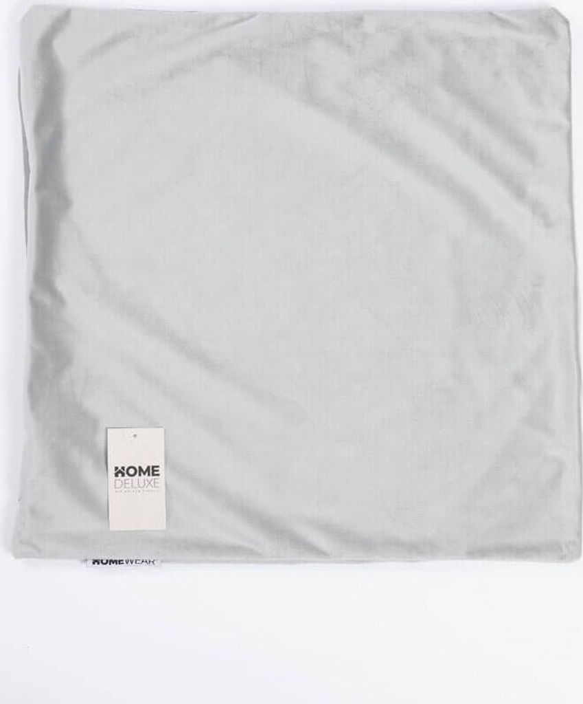 HOME DELUXE Samt Kissenbezug COUSHY - Grau I Kissenhülle Kissenüberzug