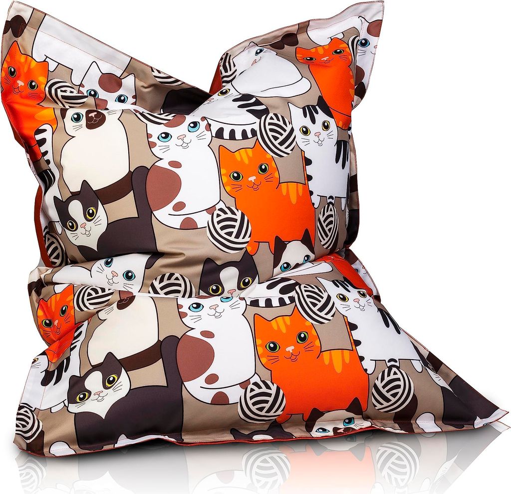 Ecopuf, Sitzsack Pouf, Sack Poufsessel Pufsack Kinder, Erwachene, Katzen, M 100x140cm
