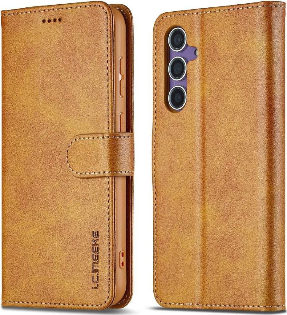 Samsung Galaxy S25 Plus Hülle - LC.IMEEKE Luxus Klapphülle - Braun