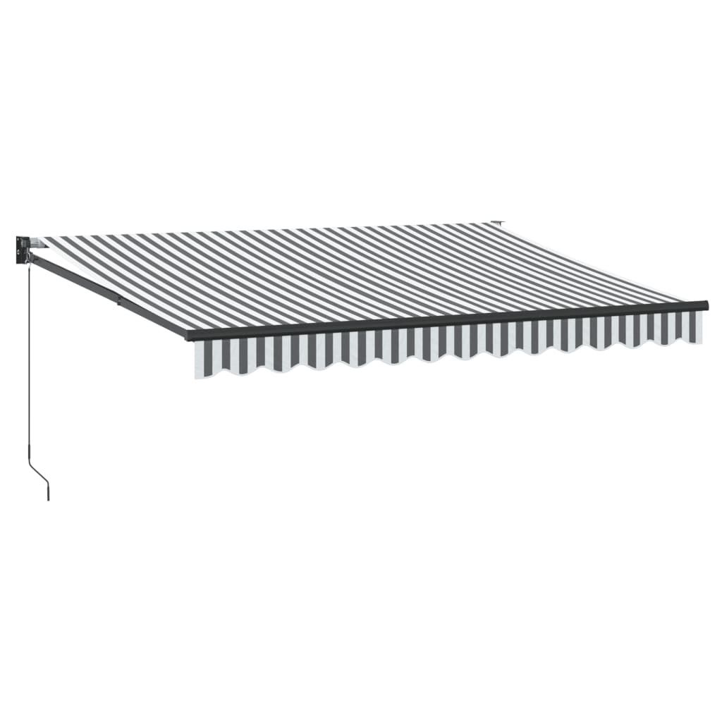 vidaXL Markise Einziehbar Anthrazit & Weiß 3,5x2,5 m Stoff & Aluminium