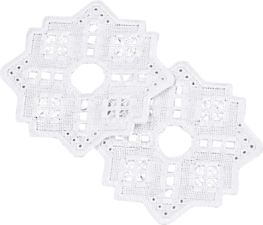Permin Hardanger Kerzenring Stickpackung "Weiß II, 2 Stk", Zählmuster, a 11,5x11,5cm