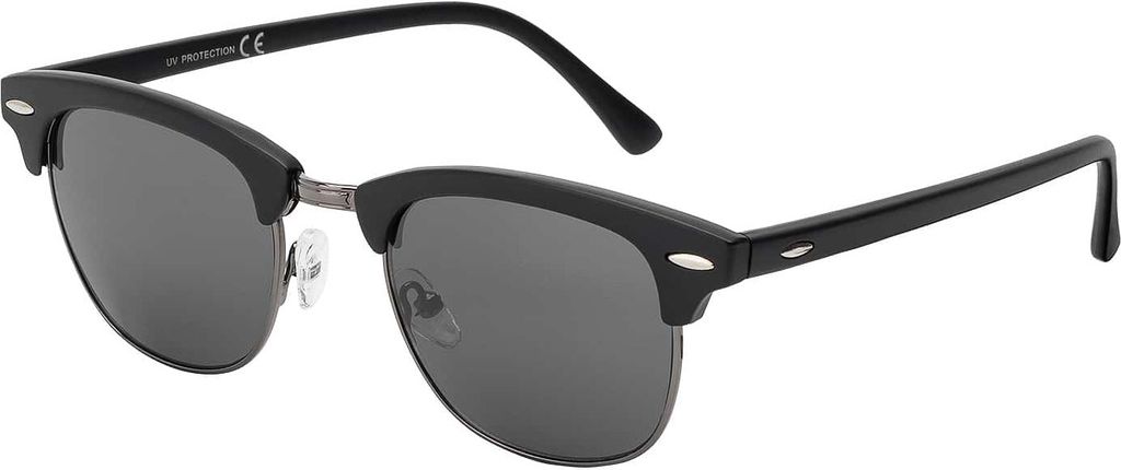 Sonnen Brille Designer Piloten Herren Sonnenbrille mit Kunstoffrahmen 30583 Schwarz