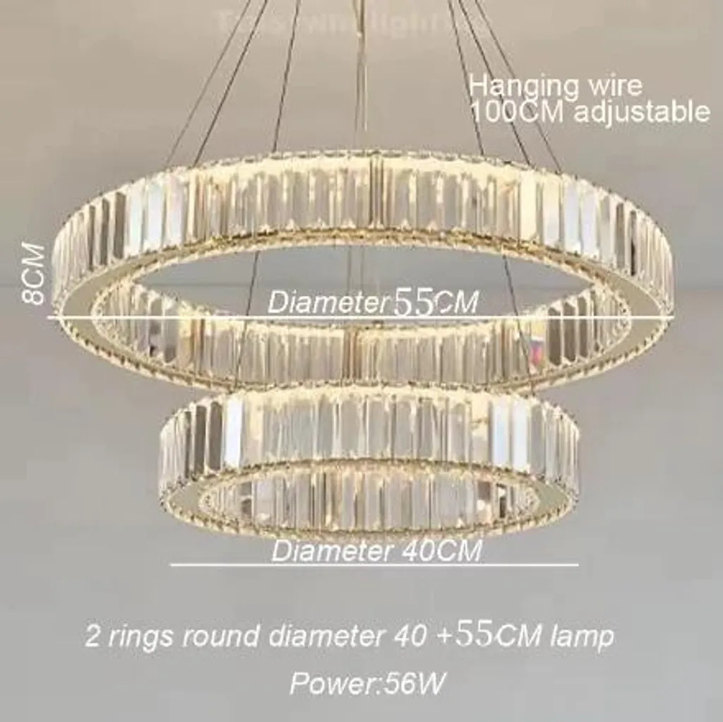 Suspension Lustre Design avec Gradation RC et 2 Circuits d'Éclairage