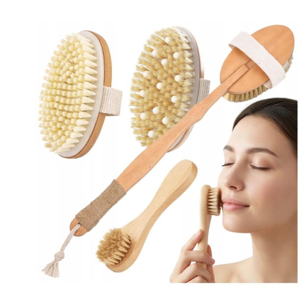 Körperwaschbürste, Rückenmassagegerät, Peeling, langer Produktbild 
