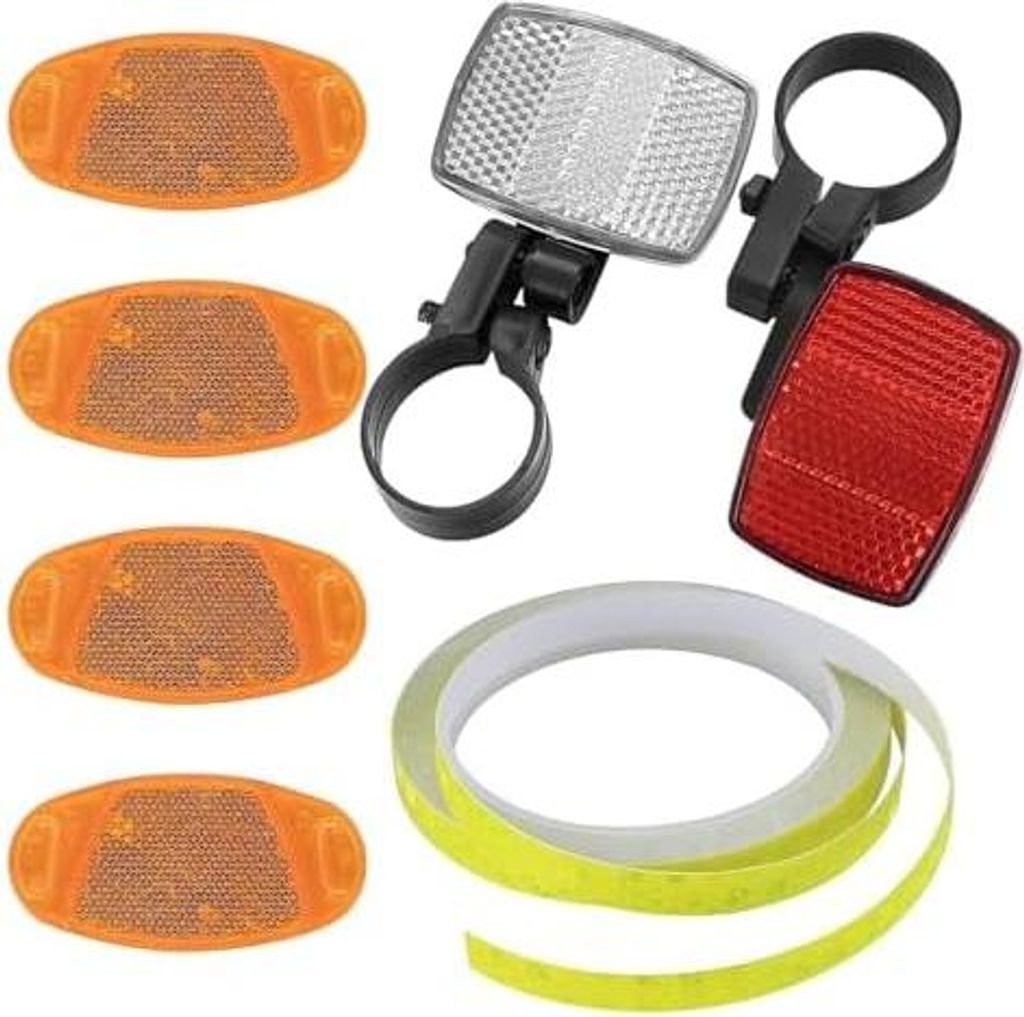 7 Stück Fahrrad Reflektoren, Speichenreflektoren Fahrrad StVZO zugelassen Speichenreflektor und Lichtclip Teiliges Katzenaugen Fahrrad für Rennra...