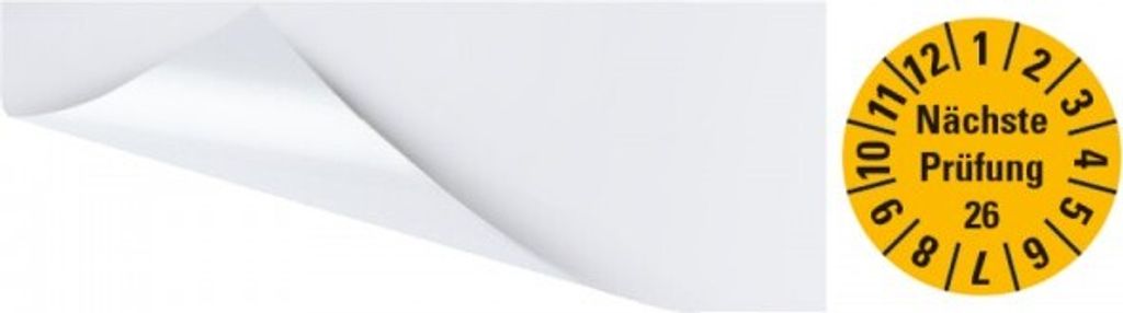Dreifke Kabelprüfplakette Nächste Prüfung 26,gelb,Folie, selbstkl.,57x25mm,6...